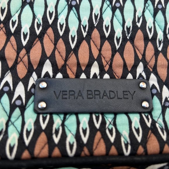 LIKE NEW - Vera Bradley Sierra Stream Hipster Cross Body zipper Blue Brown - Picture 2 of 6